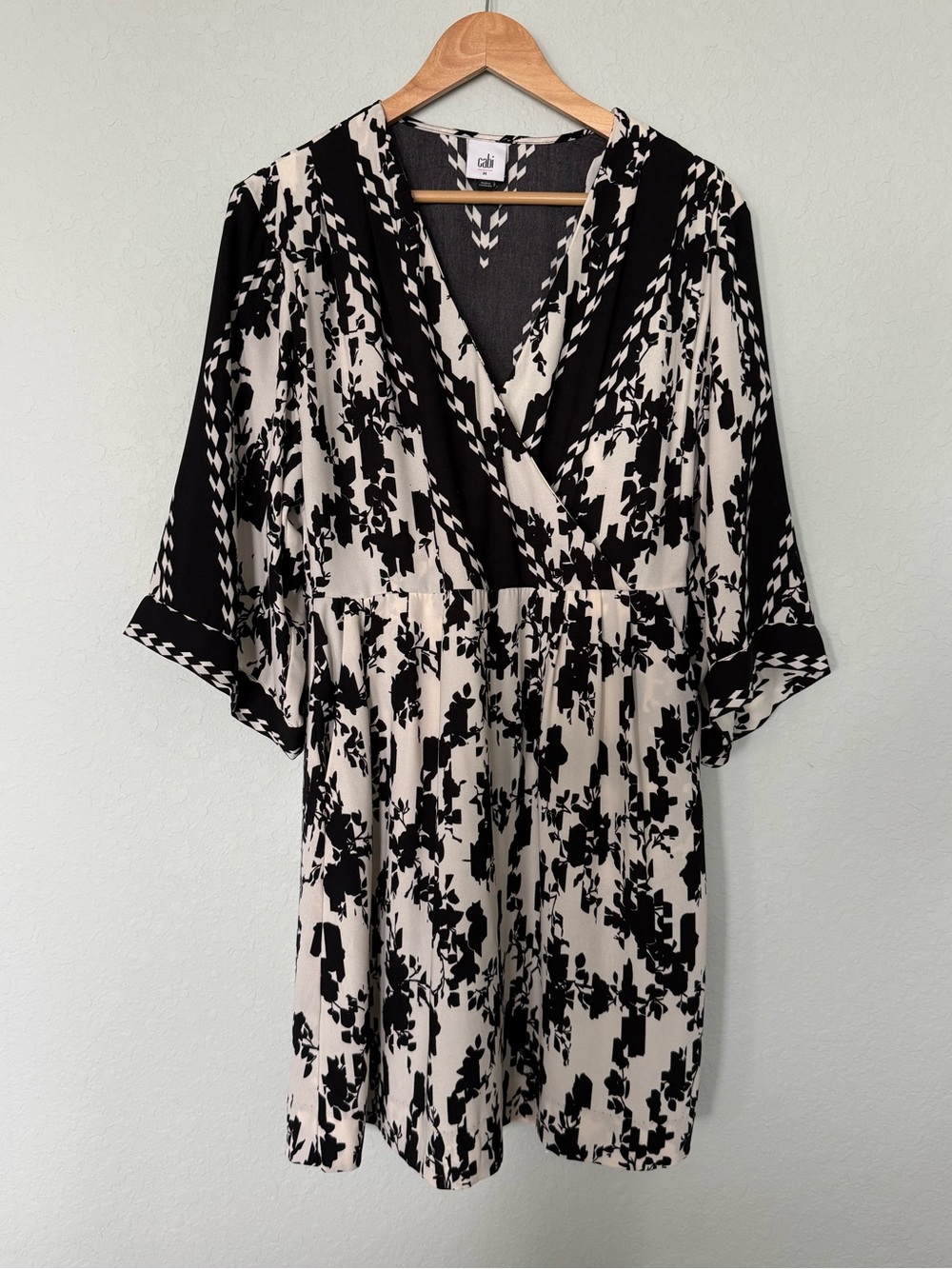 CAbi X-Factor Floral Faux Wrap Dress
